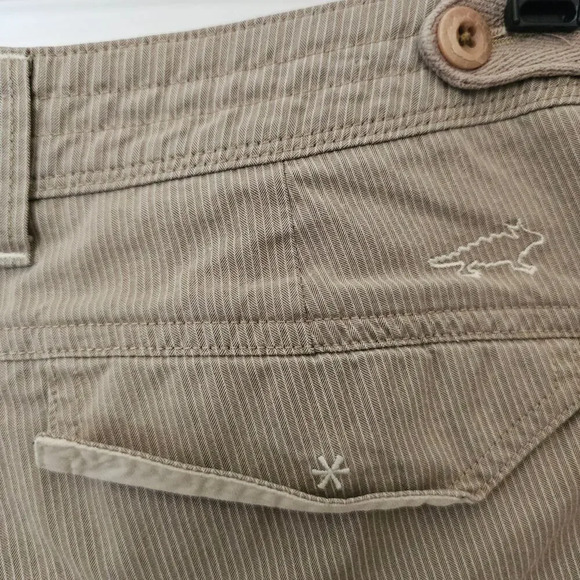 Eddie Bauer Horny Toad Women's Capris 6 Tan White Striped Pockets Lightweight - Picture 6 of 8